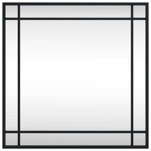vidaXL Espejo de pared cuadrado de hierro negro 50x50 cm