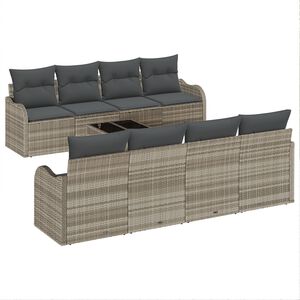 vidaXL Conjunto de sof&aacute; de jard&iacute;n Gris Claro 55 x 55 x 37 cm