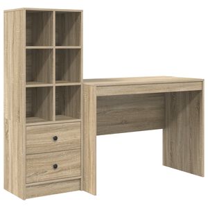 vidaXL Escritorio con caj&oacute;n 2 pcs Roble Sonoma