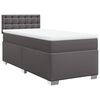 vidaXL Cama box spring con colch&oacute;n cuero sint&eacute;tico gris 100x200 cm