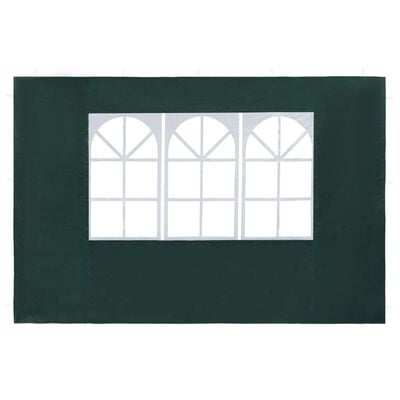 vidaXL Paredes laterales de carpa de fiesta con ventana 2 uds PE verde