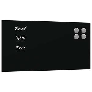 vidaXL Pizarra magn&eacute;tica de pared vidrio templado negro 40x20 cm