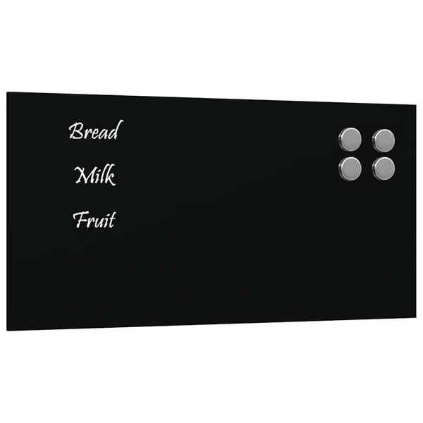 vidaXL Pizarra magn&eacute;tica de pared vidrio templado negro 40x20 cm