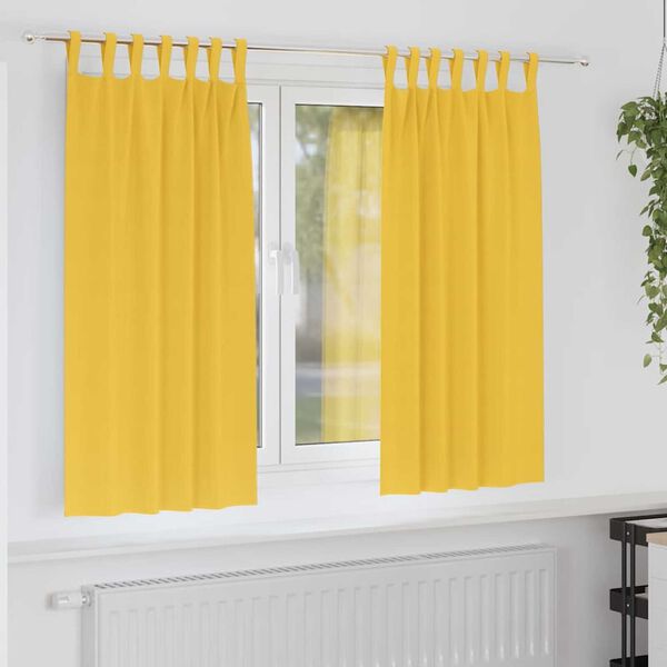 vidaXL Cortinas Opacas con Anillas 2 pcs Amarillo Mostaza 175 x 140 cm