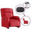 vidaXL Sill&oacute;n elevable el&eacute;ctrico cuero artificial rojo
