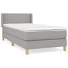 vidaXL Cama box spring con colch&oacute;n tela gris claro 80x200 cm