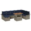 vidaXL Conjunto de sof&aacute;s de jard&iacute;n 9 uds. Gris rat&aacute;n sint&eacute;tico