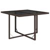 vidaXL Mesa de jard&iacute;n rat&aacute;n sint&eacute;tico y vidrio marr&oacute;n 109x107x74 cm