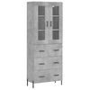 vidaXL Aparador alto madera contrachapada gris hormig&oacute;n 69,5x34x180 cm