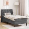 vidaXL Estructura de cama con colch&oacute;n Gris oscuro 90 x 190 cm