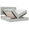 vidaXL Cama de almacenamiento LED con colch&oacute;n Gris Claro 180 x 200 cm