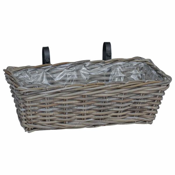 vidaXL Cesta Colgante para Plantas 2 pcs Gris 48 x 22 x 15 cm