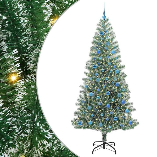 vidaXL &Aacute;rbol de Navidad Artificial Nevado con Luz LED Verde y 240 cm