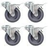 vidaXL Ruedas giratorias agujero pasador y frenos dobles 4 uds 75 mm