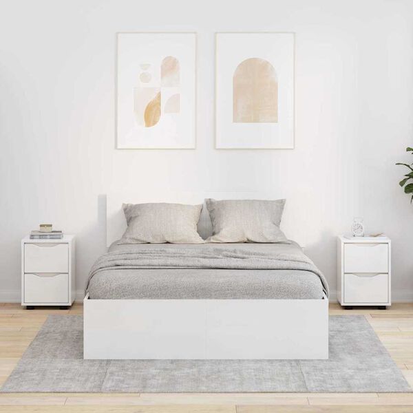 vidaXL Mesas de noche con caj&oacute;n 2 pcs brillante 30,5 x 30 x 43 cm