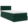 vidaXL Estructura de cama otomana con colch&oacute;n terciopelo verde oscuro