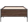 vidaXL Estructura cama madera ingenier&iacute;a metal marr&oacute;n roble 90x190 cm
