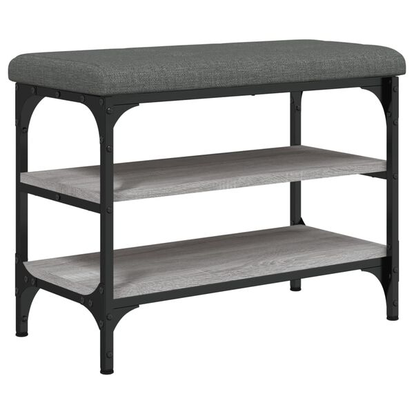 vidaXL Banco zapatero madera de ingenier&iacute;a gris Sonoma 62x32x47 cm