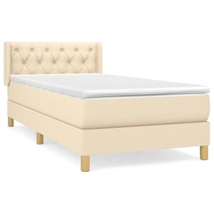 vidaXL Cama box spring con colch&oacute;n tela color crema 80x200 cm