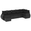 vidaXL Set de comedor de jard&iacute;n 7 pzas y cojines rat&aacute;n sint&eacute;tico negro