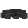 vidaXL Set de sof&aacute;s de jard&iacute;n 8 piezas y cojines rat&aacute;n sint&eacute;tico negro