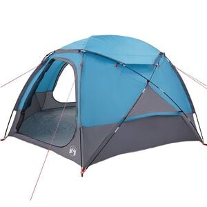 vidaXL Tienda tipo c&uacute;pula con toldillo removible Azul 4 personas