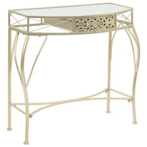 vidaXL Mesa auxiliar estilo franc&eacute;s metal 82x39x76 cm dorada