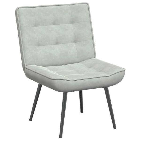 vidaXL Sill&oacute;n de relax terciopelo gris claro 64x74x84 cm