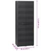 vidaXL Armario de jardín con 3 estantes negro