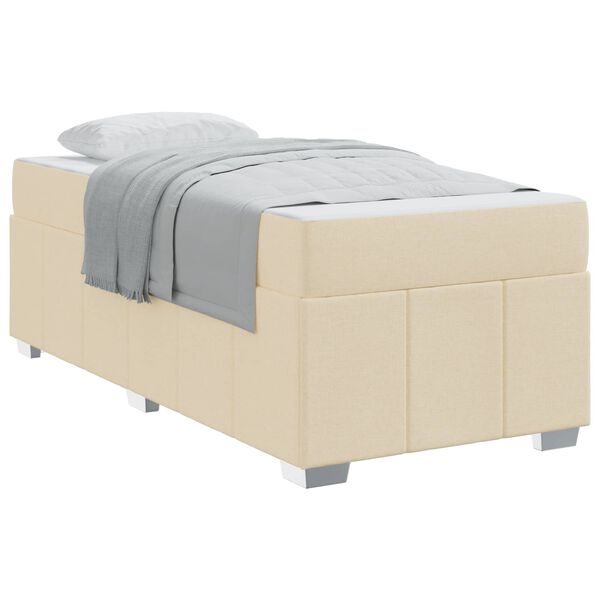 vidaXL Estructura de cama con colch&oacute;n Crema 80 x 200 cm tela