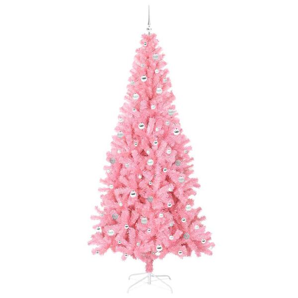 vidaXL &Aacute;rbol de Navidad con 300 LED con soporte Rosa 240 cm PVC