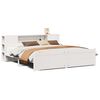 vidaXL Cama con estantería sin colchón madera maciza blanca 200x200 cm