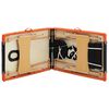 vidaXL Camilla de masaje plegable 2 zonas madera negro y naranja