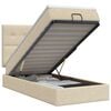 vidaXL Cama otomana con colch&oacute;n con cabecera Crema 90 x 200 cm Tela