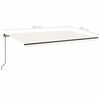 vidaXL Toldo retr&aacute;ctil manual con luz LED crema 500x300 cm