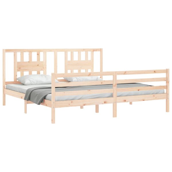 vidaXL Estructura de cama con cabecero madera maciza 200x200 cm