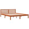vidaXL Cama sin colch&oacute;n madera maciza de pino marr&oacute;n cera 200x200 cm