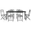 vidaXL Juego de comedor de jard&iacute;n 7 pzas malla met&aacute;lica gris antracita