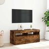 vidaXL Mueble de TV con luces LED roble ahumado 90x35x40 cm