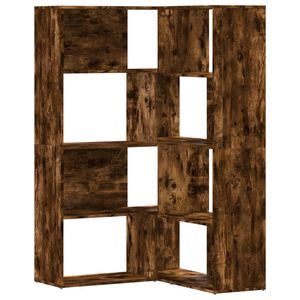 vidaXL Estanter&iacute;a esquina 4 niveles madera roble ahumado 85x85x140 cm