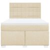vidaXL Cama box spring con colch&oacute;n tela color crema 160x200 cm