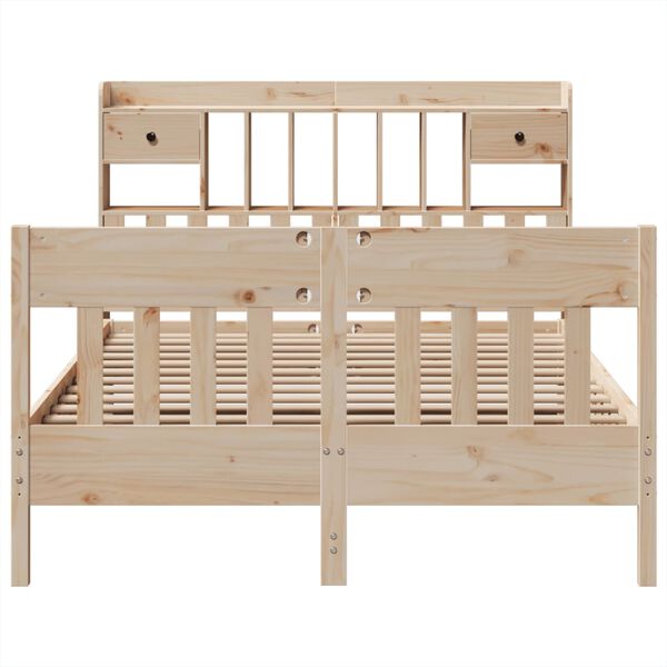 vidaXL Estructura de cama sin colch&oacute;n madera maciza de pino 140x190 cm
