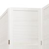 vidaXL Biombo separador de 4 paneles madera maciza Paulownia blanco