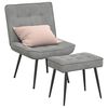 vidaXL Sill&oacute;n de relax con reposapi&eacute;s terciopelo gris claro