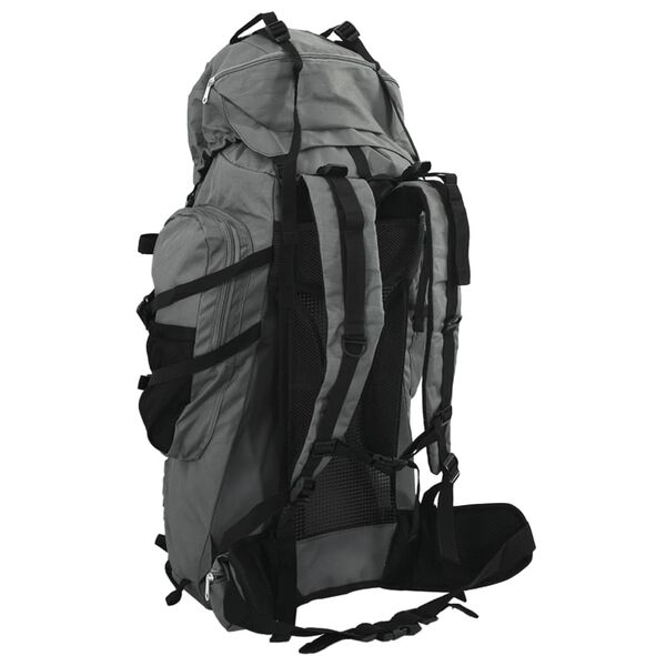 vidaXL Mochila de senderismo tela oxford gris 100 l