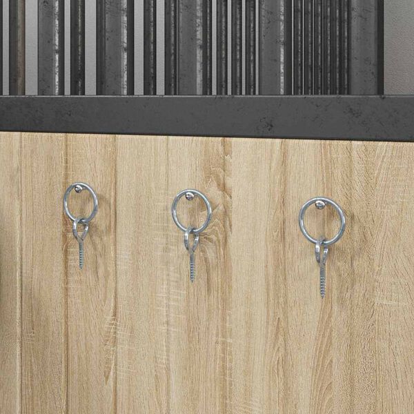 vidaXL Anillas para atar caballos con tornillos de ojo 3 uds acero plateado