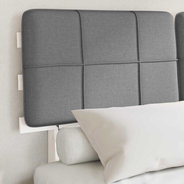 vidaXL Estructura de Cama con Cabecera Tapizada Gris Claro
