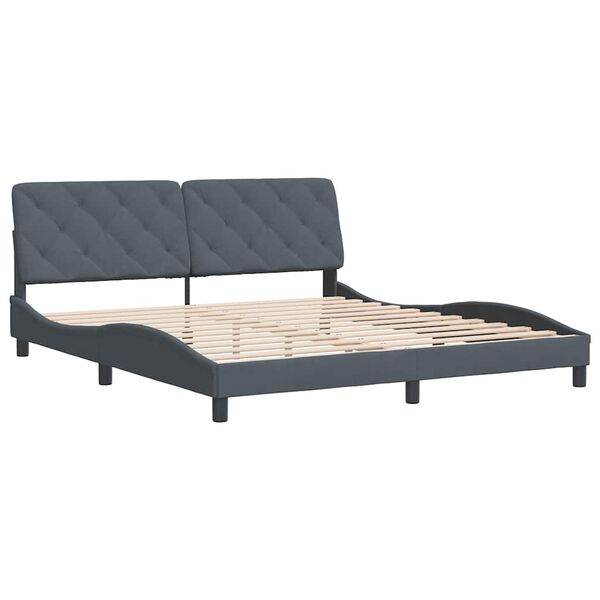 vidaXL Estructura de cama sin colch&oacute;n terciopelo gris oscuro 180x200cm