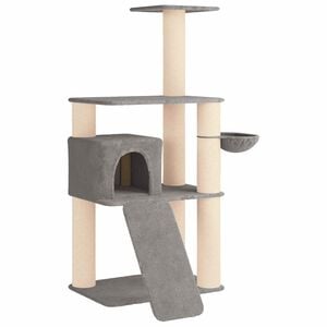 vidaXL &Aacute;rbol para gatos con postes de sisal Gris Claro 173 cm