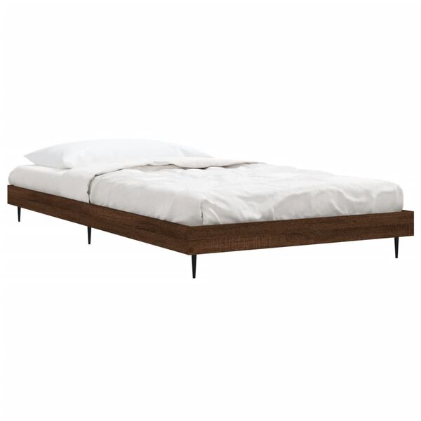 vidaXL Estructura de cama sin colchón madera marrón roble 90x200 cm